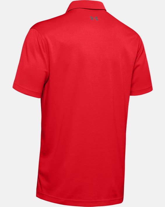 男士UA Tech™ Polo衫 in Red image number 5